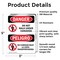 Signmission Do Not Walk Under Conveyor Bilingual Danger Sign, Vinyl Decal, 3.5in W x 5in L, 2PK OS-2PACK-DS-D-35-VS-1182 - alternate 2